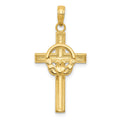 10K Polished Claddagh Cross Pendant