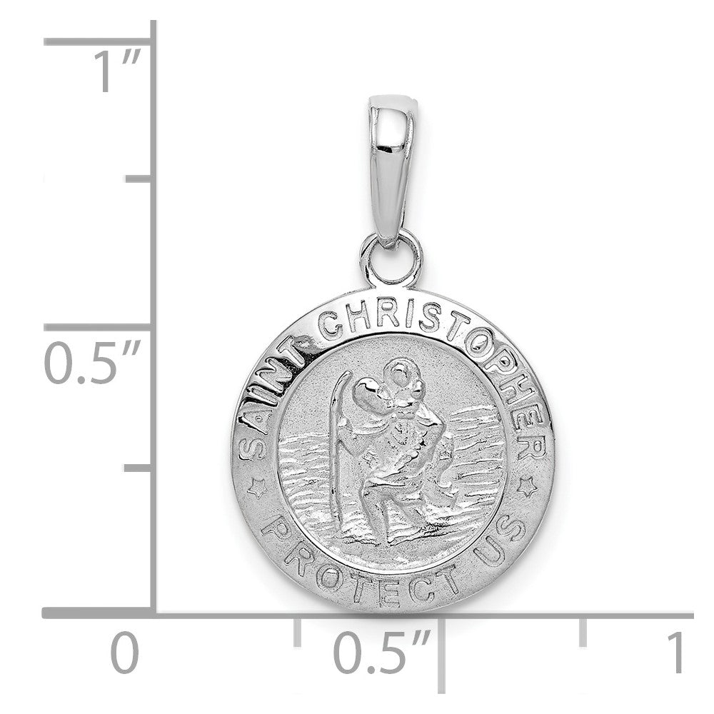 10k White Gold Saint Christopher Medal Charm