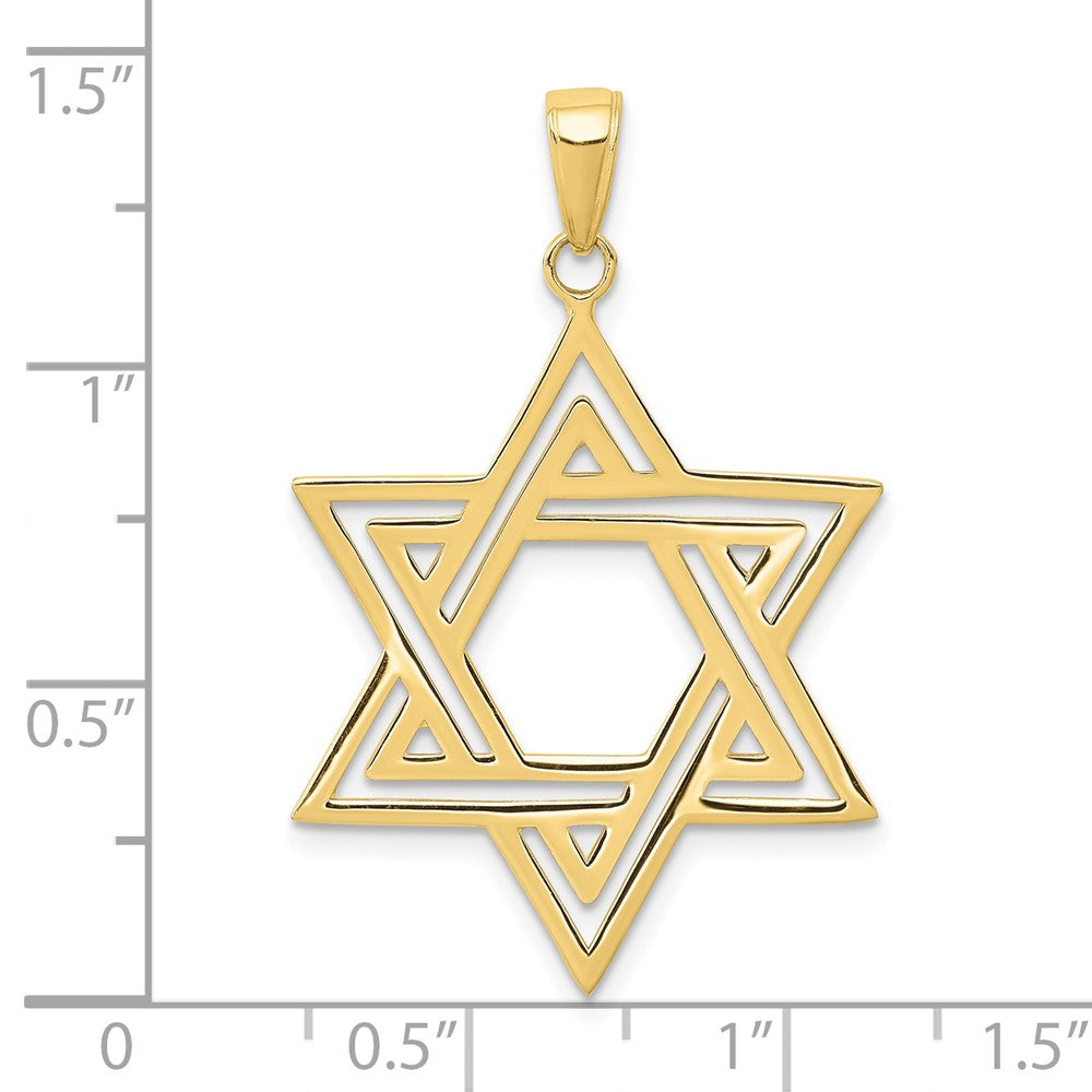 10k Solid Polished Star of David Charm