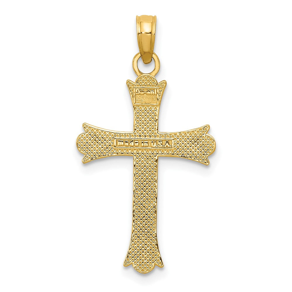 10k Fleur de Lis Cross Pendant