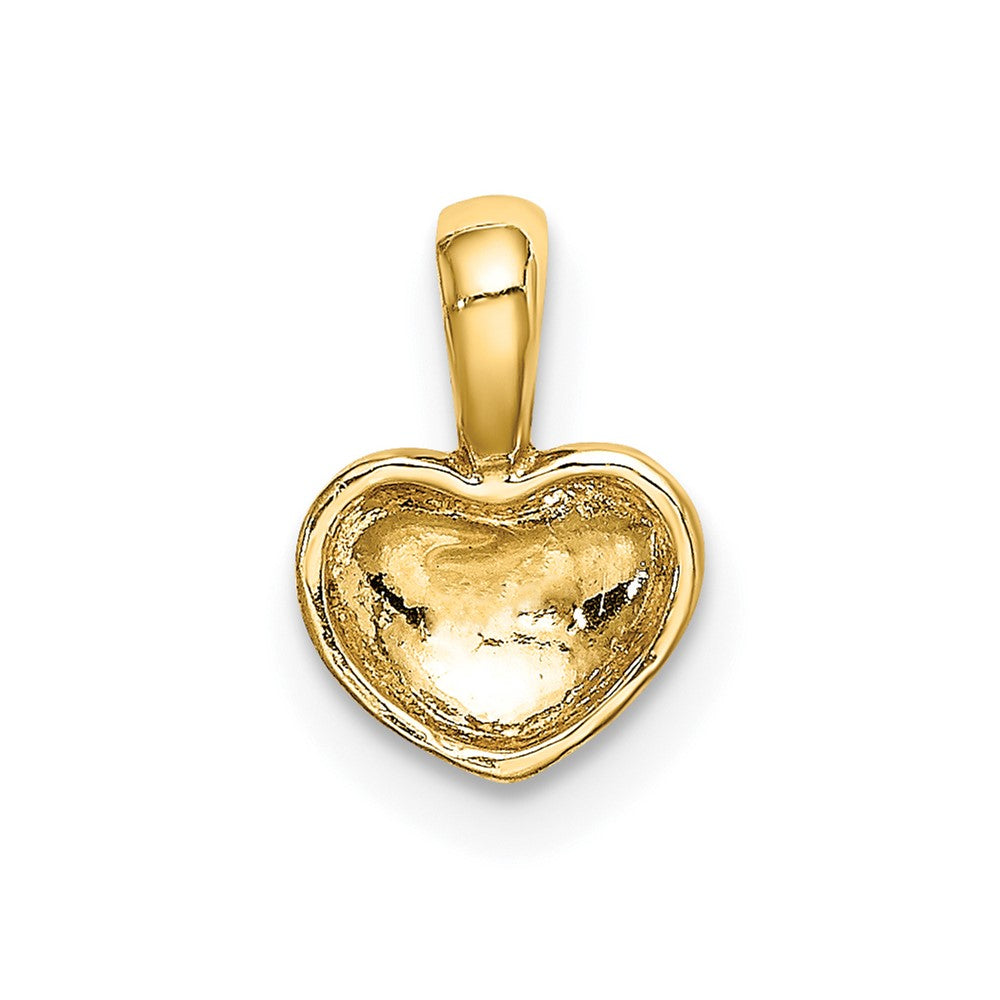 10K Polished 3D Puffed Heart Charm