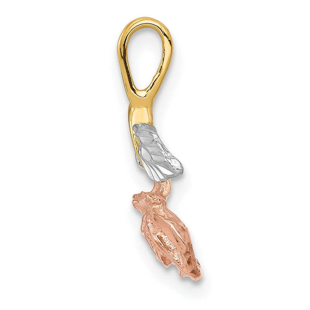 10ky w/White & Rose Rhodium Rose Chain Slide