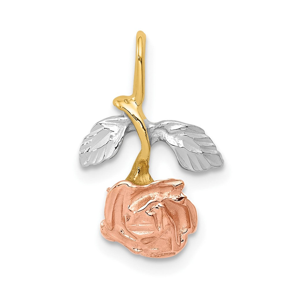 10ky w/White & Rose Rhodium Rose Chain Slide