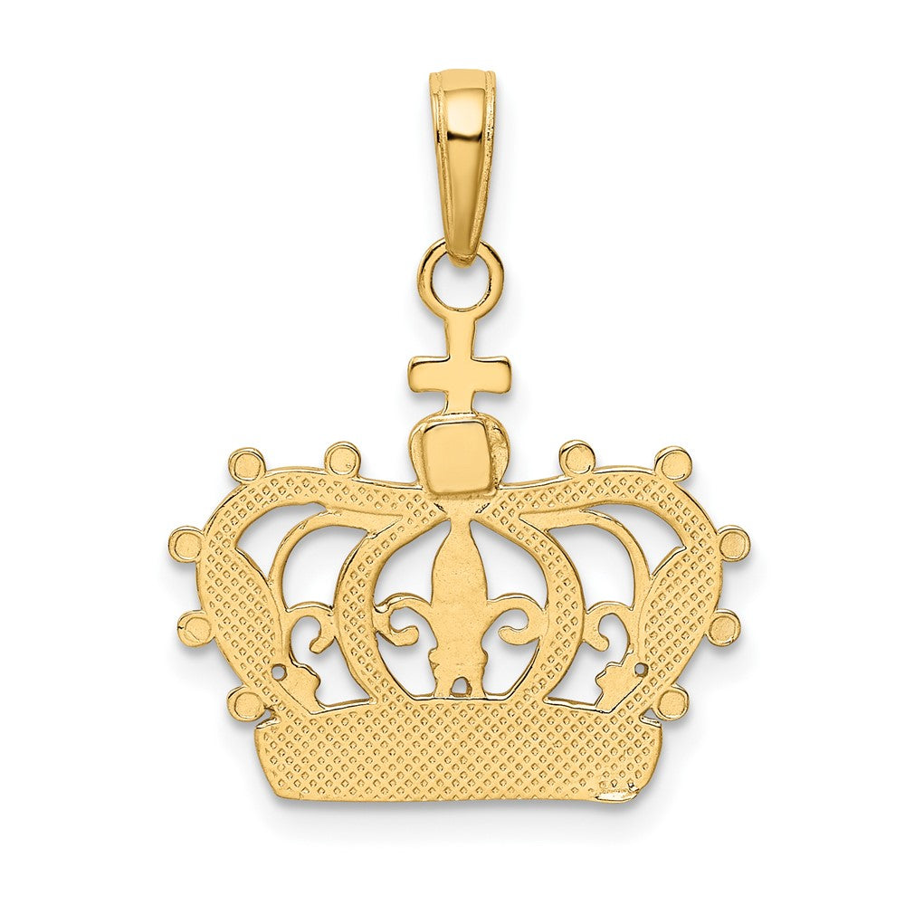 10K W/Rhodium Crown Pendant