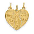 10k 3 piece Break-apart Big Sis, Sis & Lil Sis Charm