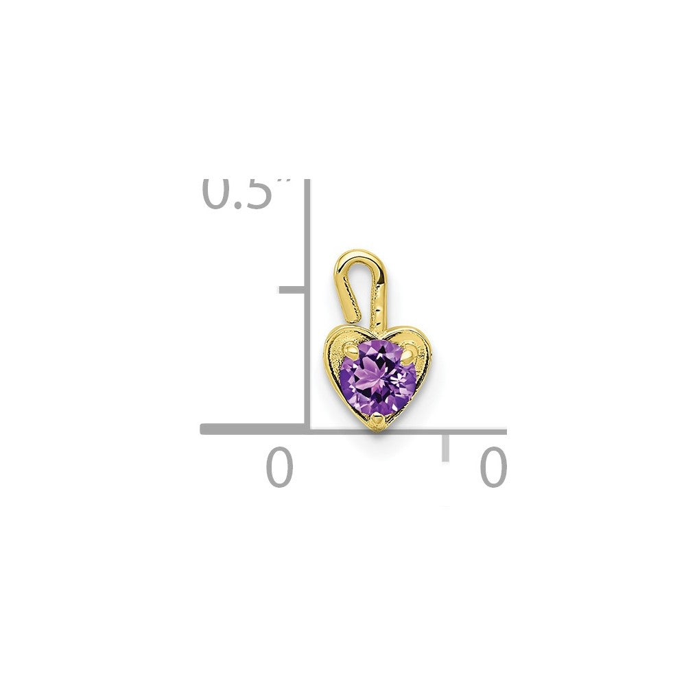 10ky February Synthetic Birthstone Heart Charm
