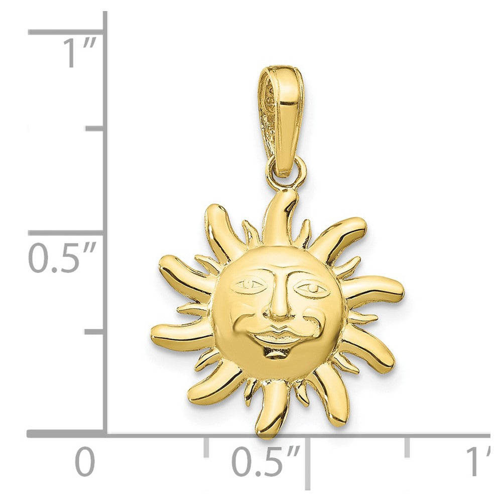 10k Diamond-Cut Small Sun Charm
