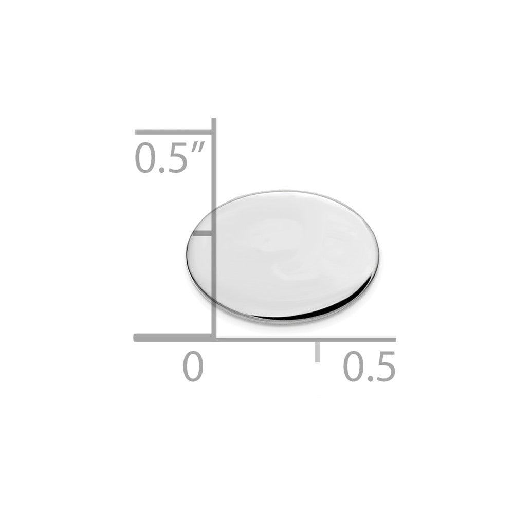 10K White Gold Men's Oval High Polished Tie Tac