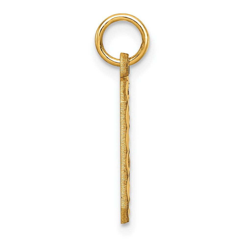 10ky Casted Medium Diamond-cut Number 0 Charm