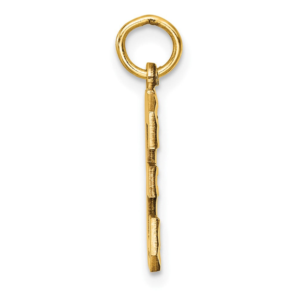 10ky Casted Medium Diamond-cut Number 3 Charm