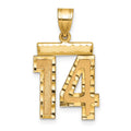 10k Medium Diamond-cut Number 14 Charm