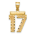 10k Medium Diamond-cut Number 17 Charm