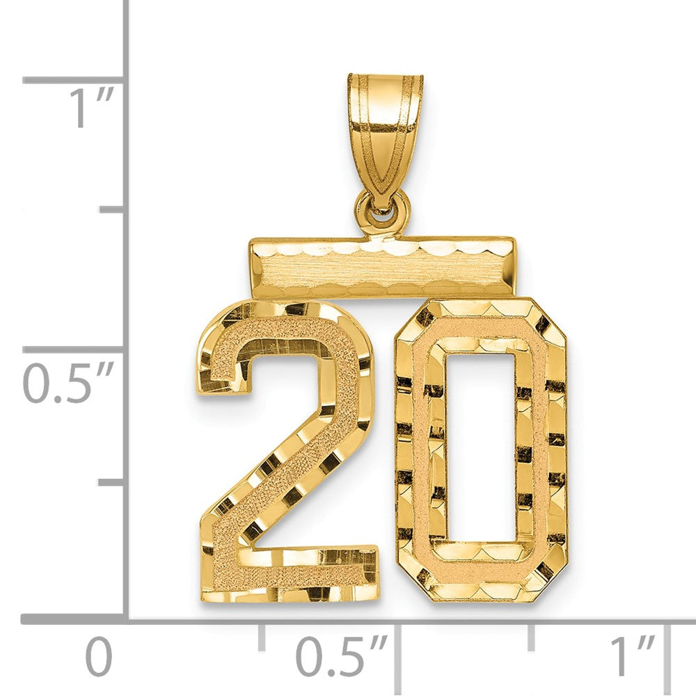 10ky Medium Diamond-cut Number 20 Charm
