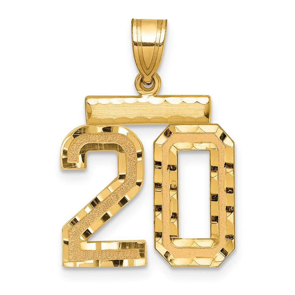 10ky Medium Diamond-cut Number 20 Charm