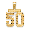10k Medium Diamond-cut Number 50 Charm