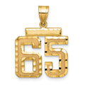 10ky Medium Diamond-cut Number 65 Charm