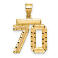 10k Medium Diamond-cut Number 70 Charm