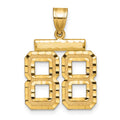 10k Medium Diamond-cut Number 88 Charm