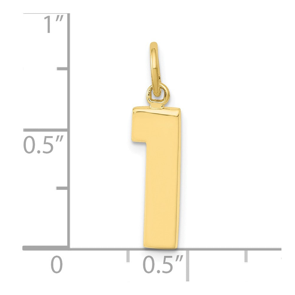 10k Medium Polished Number 1 Charm