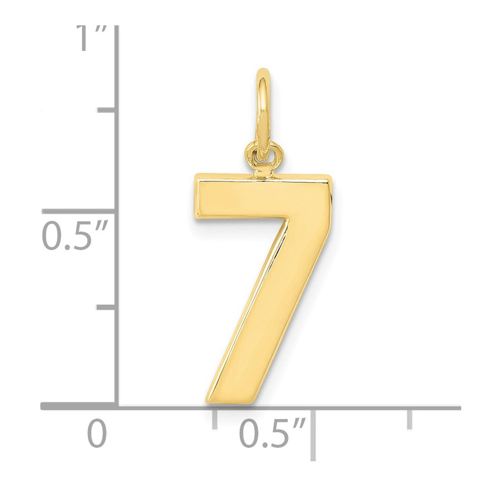 10k Medium Polished Number 7 Charm