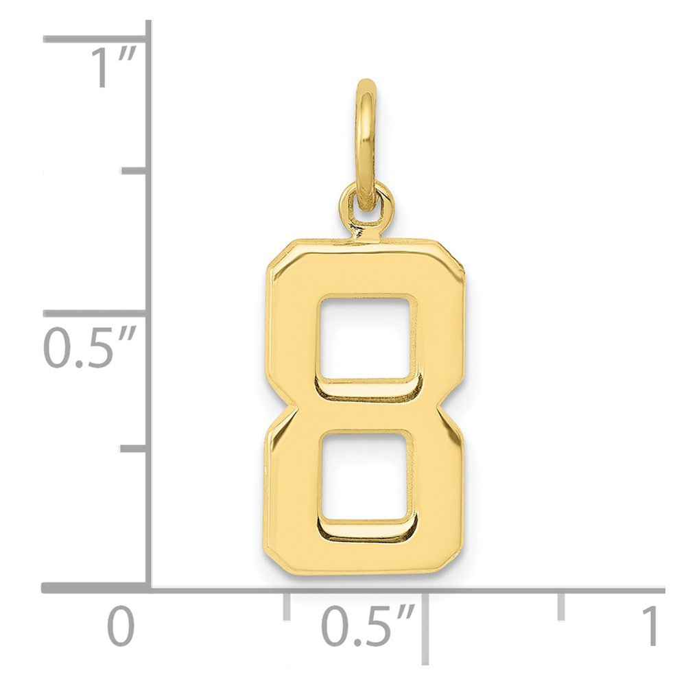 10k Medium Polished Number 8 Charm