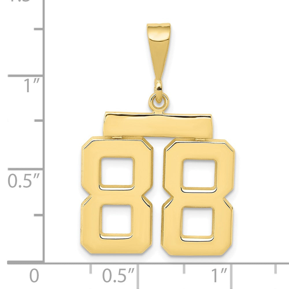 10k Medium Polished Number 88 Charm