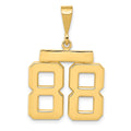 10k Medium Polished Number 88 Charm
