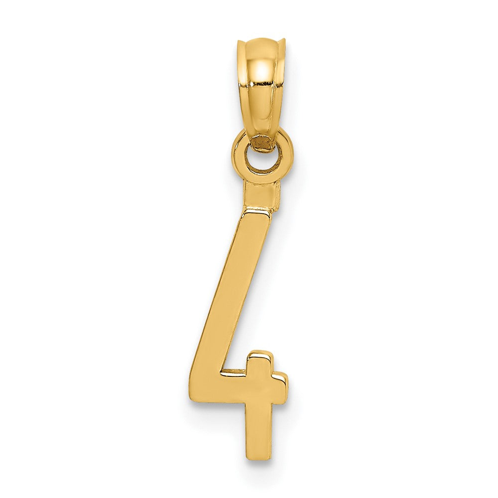 10K Number 4 Block Charm