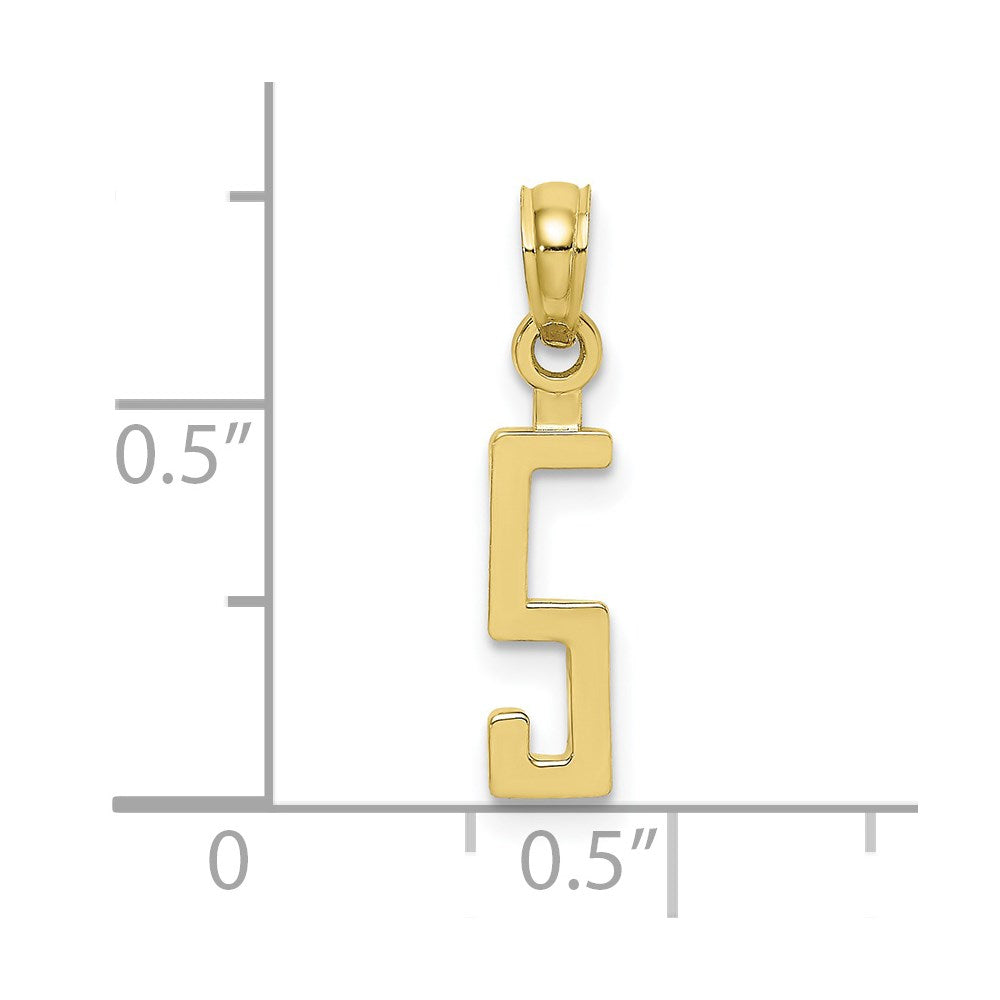 10K Number 5 Block Charm