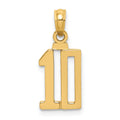 10K Number 10 Pendant