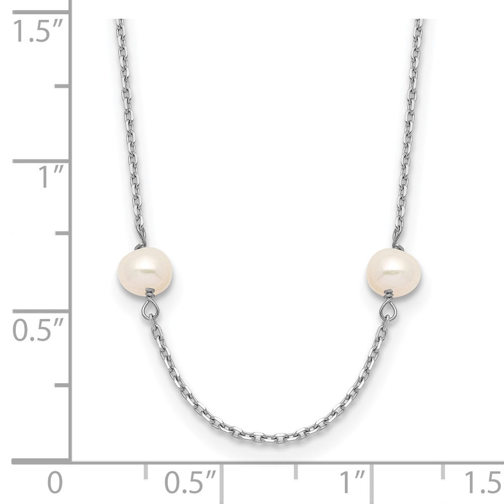 10K WG 4-5mm White Near Round FW Cultured Pearl 8-station Necklace