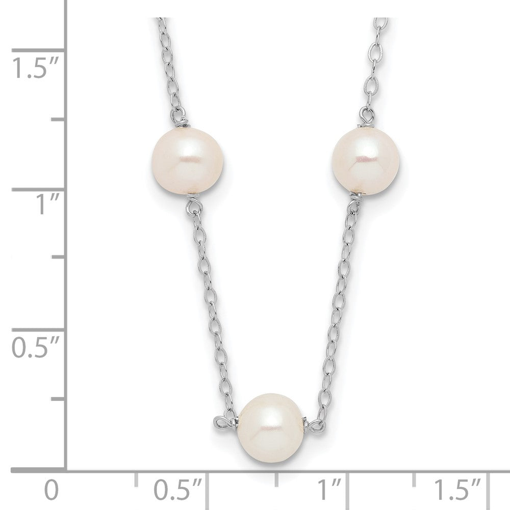 10K WG 5.5-6.5mm White Near Round FWC Pearl 12-station Necklace