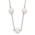 10K WG 5.5-6.5mm White Near Round FWC Pearl 12-station Necklace