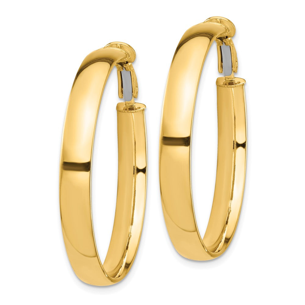 10k High Polished 5mm Omega Back Hoop Earrings
