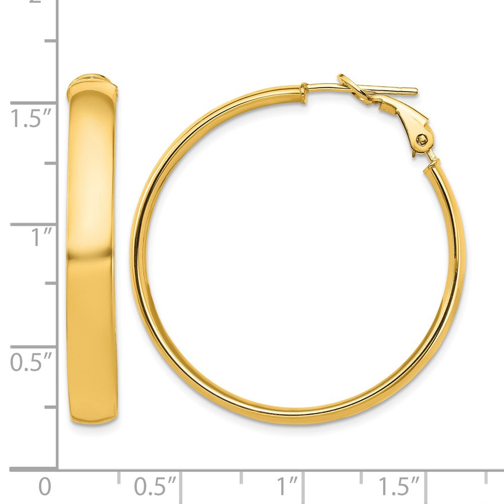 10k High Polished 5mm Omega Back Hoop Earrings