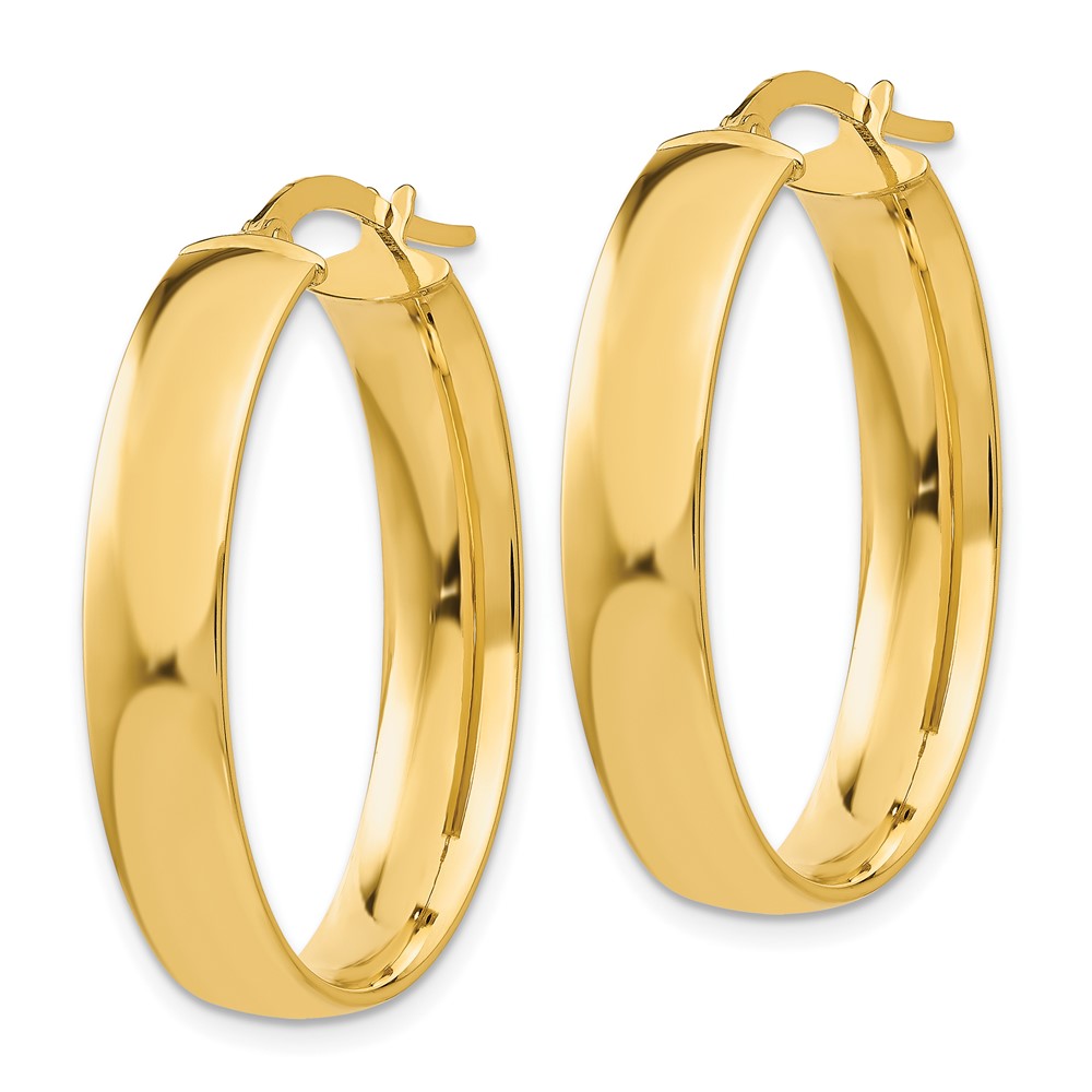 10k 5.75mm Polished Oval Hoop Earrings