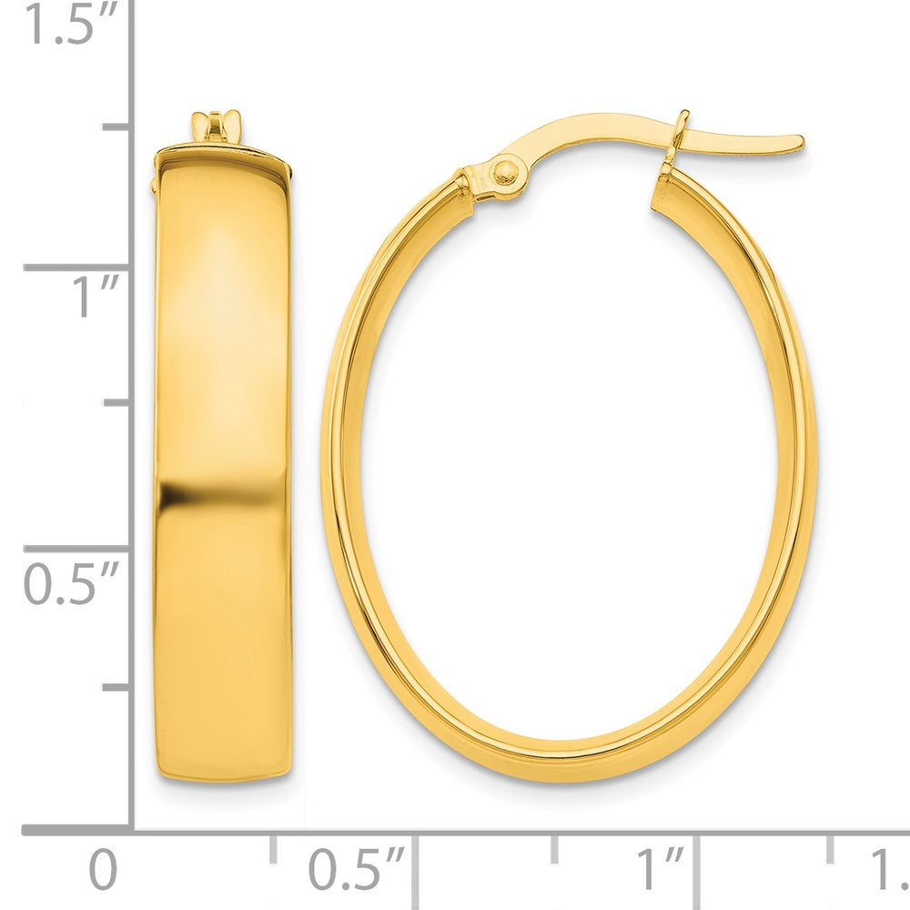 10k 5.75mm Polished Oval Hoop Earrings