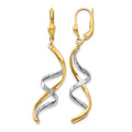 10k Two-tone Spiral Leverback Earrings