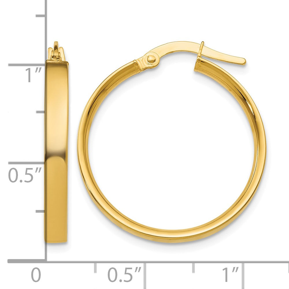 10k 3mm Medium Hoop Earrings