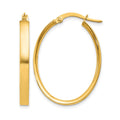 10k 3mm Oval Hoop Earrings