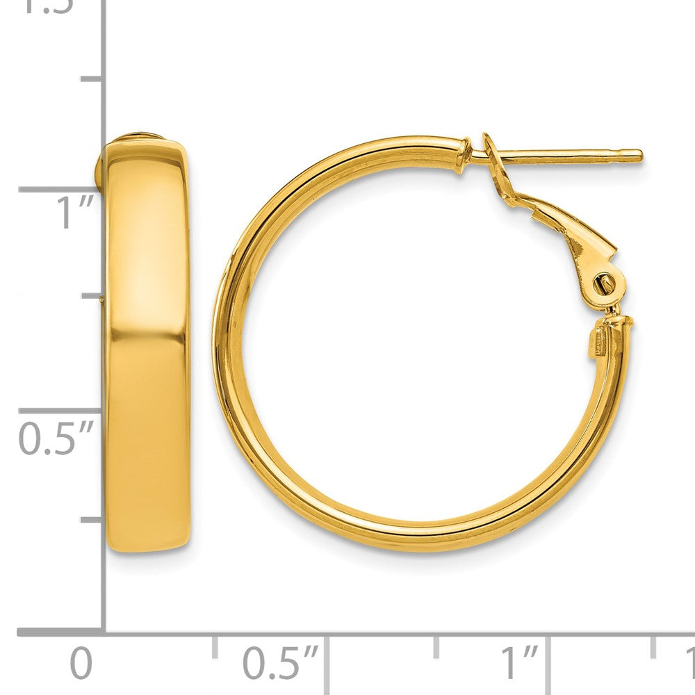 10k 5mm Omega Back Hoop Earrings