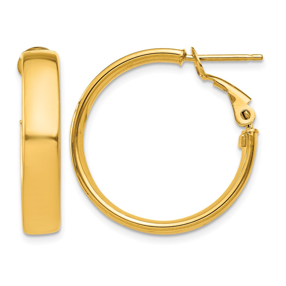 10k 5mm Omega Back Hoop Earrings
