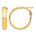 10k High Polished 5mm Omega Back Hoop Earrings