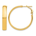 10k High Polished 5mm Omega Back Hoop Earrings