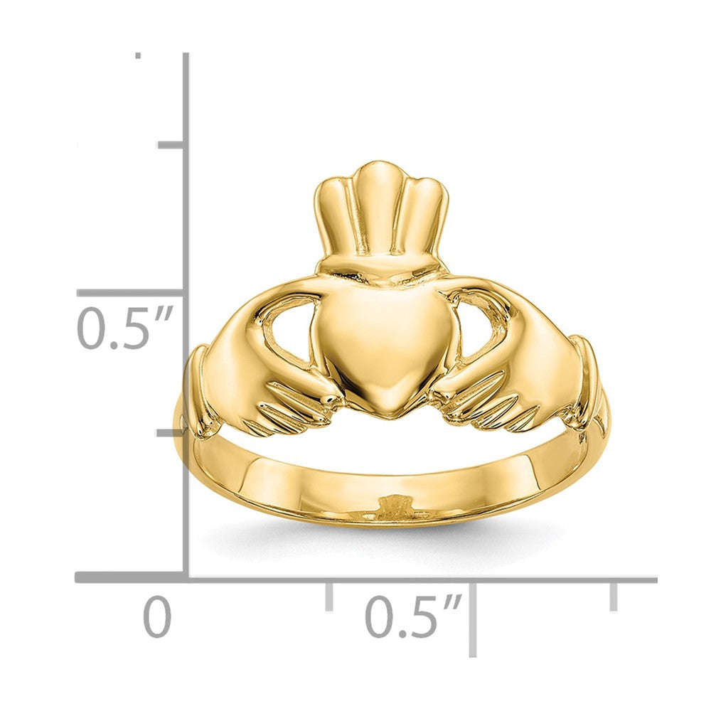 10k Polished Claddagh Ring