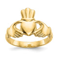 10k Polished Claddagh Ring