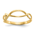 10k Polished Ichthus Fish Ring
