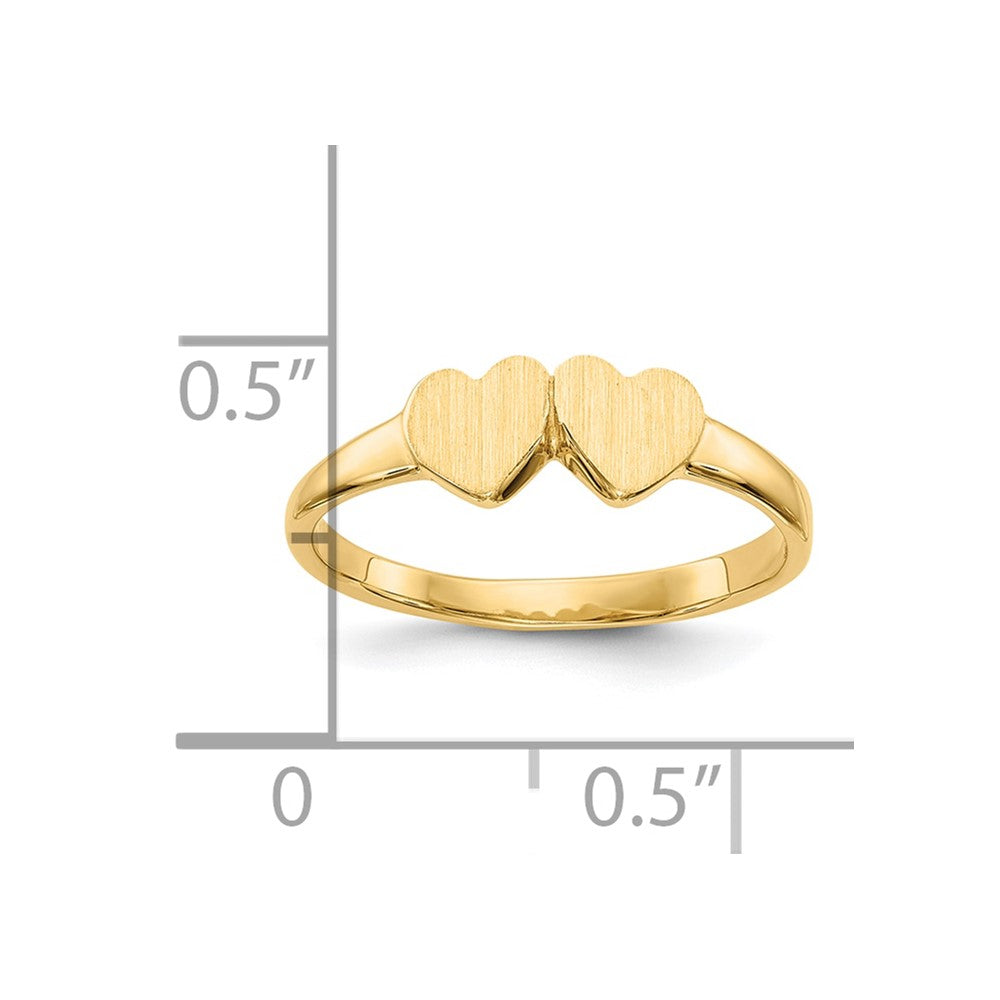 10k Childs Double Heart Ring
