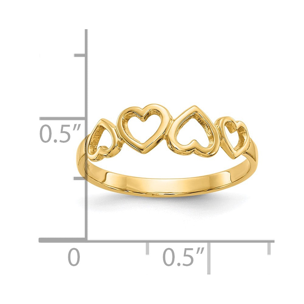10K Heart Ring