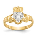 10k April Birthstone Claddagh Ring